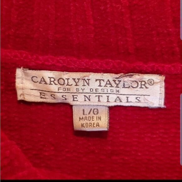 Carolyn Taylor Sweater Women’s Size Large Burgundy Zip Collar - Picture 6 of 8